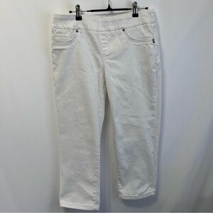 cleo Petites Woman’s Pull-On White Crop Jeans Size 6
